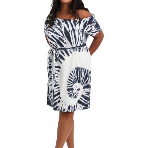 Torrid Off The Shoulder Tie Dye Dress - Picture 1 of 8